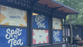 Outdoor food kiosk for Spot of Tea